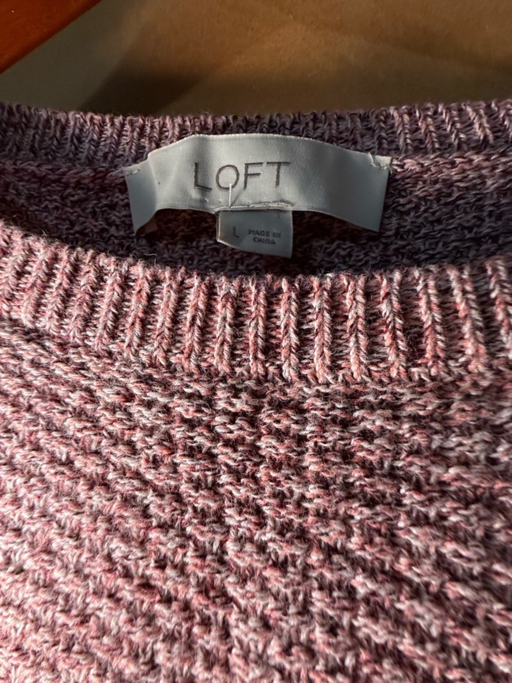 LOFT Dusty Rose Textured Knit Sweater